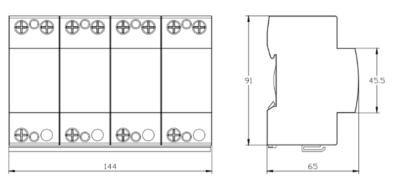 T1 Class SPD installationdimensionImage